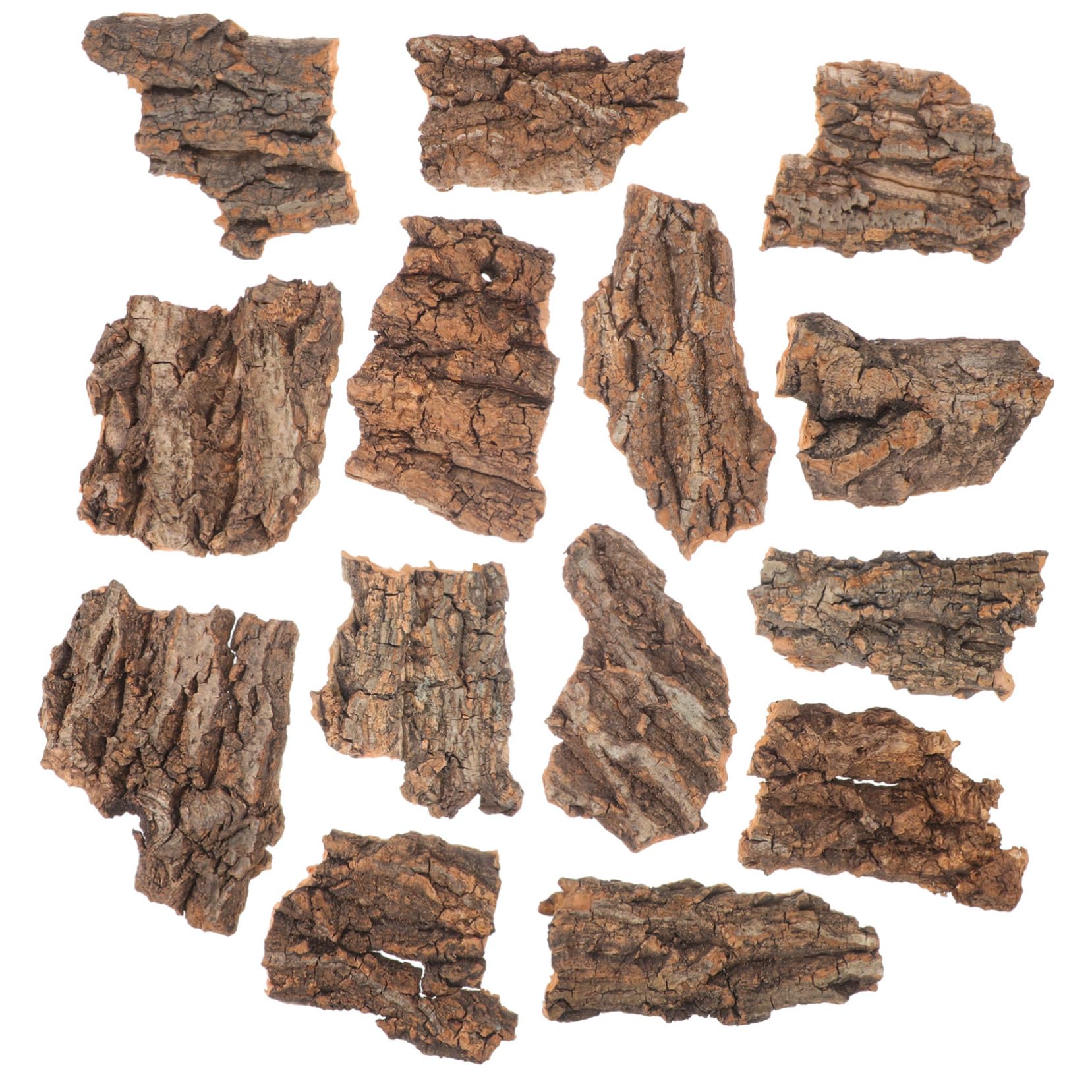 GANAZONO 14Pcs Reptile Bark Climbing Platform Natural Hiding Hut for Terrarium Decor Enrichment Habitat Supplies for Snakes Geckos and Lizards for Fish Tank Decoration