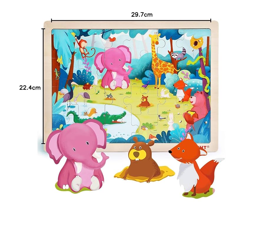Amazon | TOP BRIGHT 幼児用パズル 24ピース 3歳 - 木製
