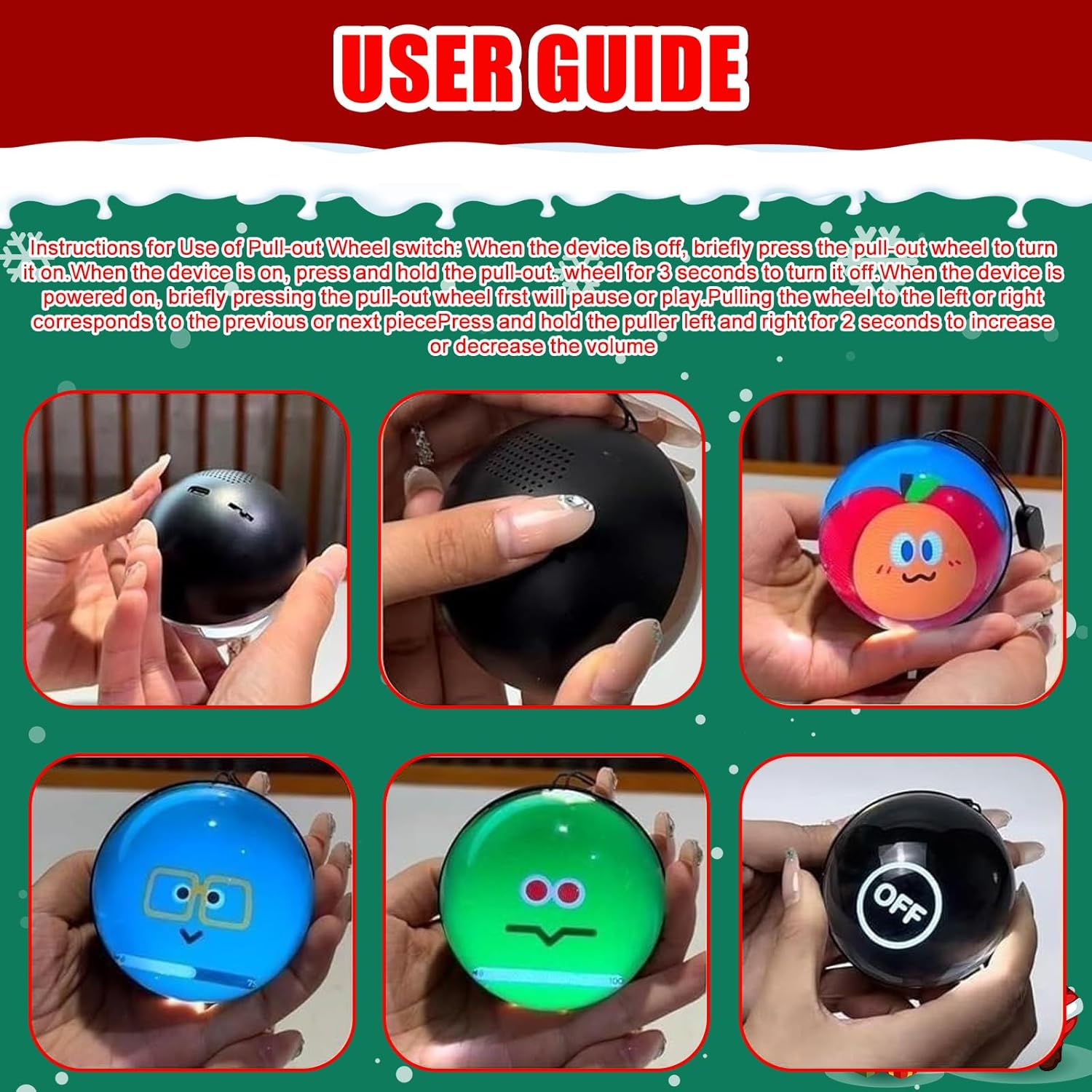 2.7" 3D Crystal Ball Video Player, Memory Orb, Personalized Digital Memory Display, Uploadable Videos & Photos, DIY Gift for Anniversary, Birthday,Couples,Pets, Memories (Orange)