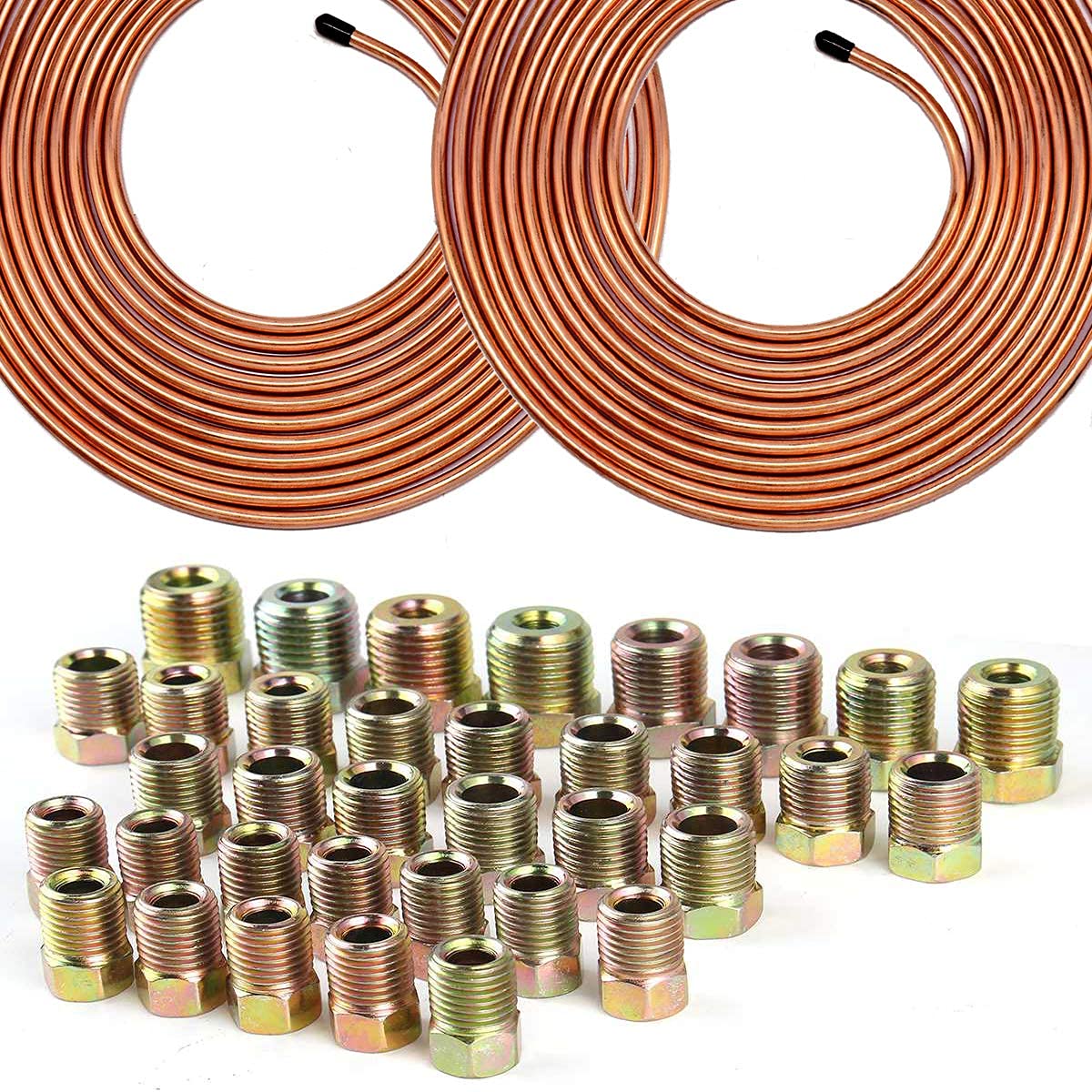 25Ft 3/16" Zinc-Coated Brake Line Kit And 16 Fittings, 2 Union And 4 - View #4