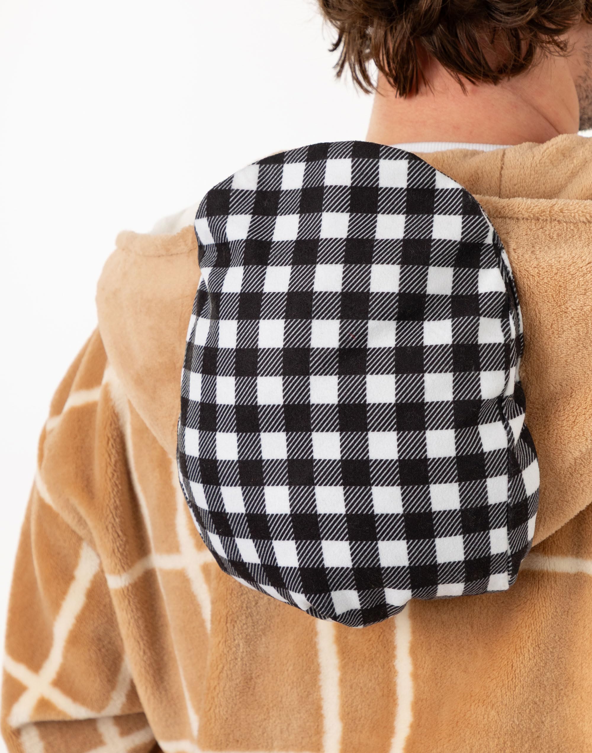 Only Fools And Horses Albornoz con capucha marrón y crema para hombre| Prenda de estar por casa de forro polar suave y cómoda para el baño y el descanso | Diseño clásico a cuadros