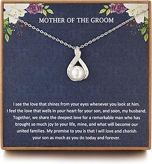 Mother of the Groom Gifts from Bride, Sterling Silver Pearl Pendant for Mother of the Groom Necklace from Bride, Wedding Gifts for Groom Gift, Thank You Gift, Mom Birthday Gifts