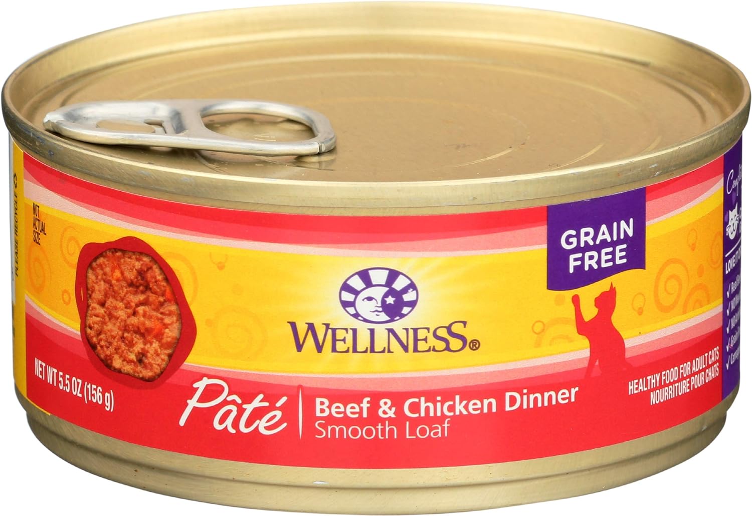 Wellness, Cat Food Can Beef Chicken Canned, 5.5 Ounce Canned Wet Pet Food Pet