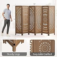 Vista 14 de Panel divisor de habitación de 4 paneles, pared divisora de habitación de 5.6 pies de alto y pantalla de privacidad plegable, panel divisor de pared