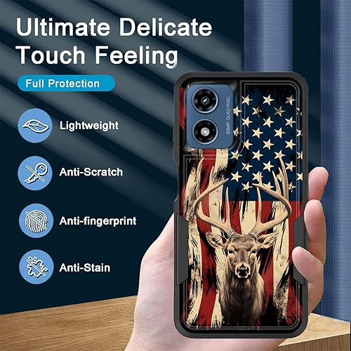 Miniatura 4 de Funda para Moto G Play 4G 2024, resistente de doble capa híbrida de policarbonato duro, goma suave, a prueba de golpes, funda protectora resistente