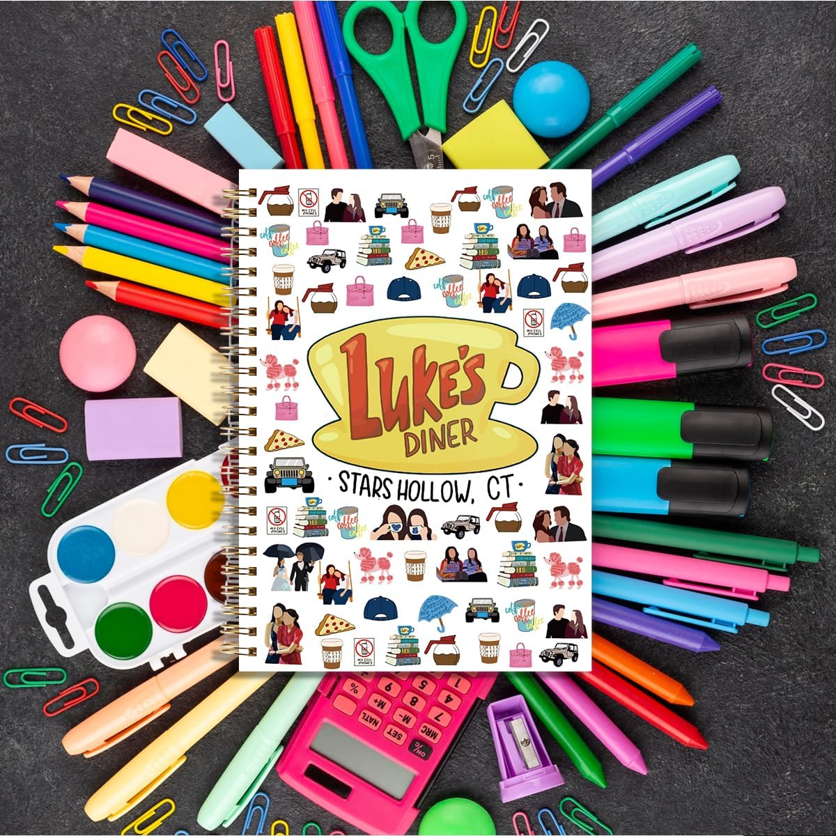 Gilmore Inspired Notebook Journal Girls Merchandise Fans Gifts Luker's Dinner Inspired Gifts for Women Girls Birthday Christmas Gift Ideas Hardcover Spiral Notebook 5.8x8.3 - Image 2