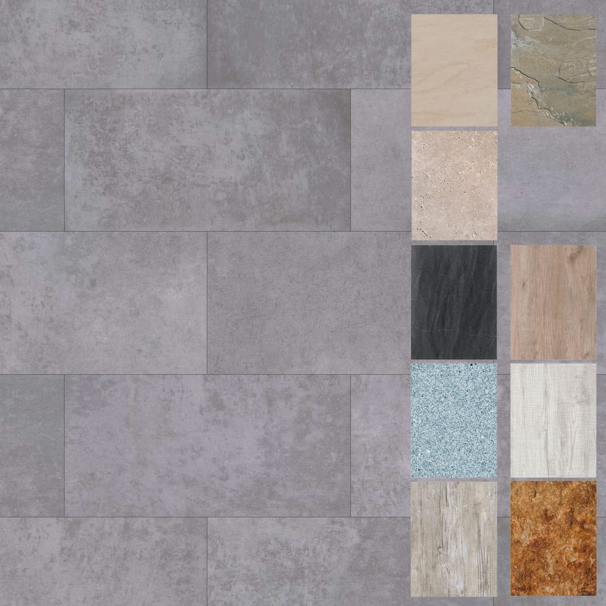 Revestimiento de paredes WellHome Aqua Hormigon Boston , caja 9 lamas, 1,62m2, paneles de 600x300x4 mm