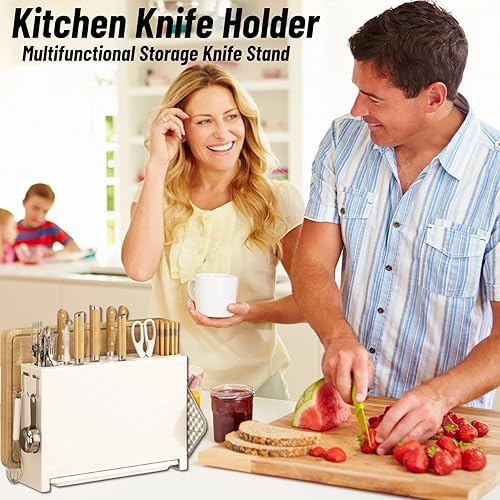 Miniatura 2 de Soporte para cuchillos de cocina, soporte para cuchillos para encimera de cocina, soporte multifuncional para cuchillos de almacenamiento, 2 en 1,