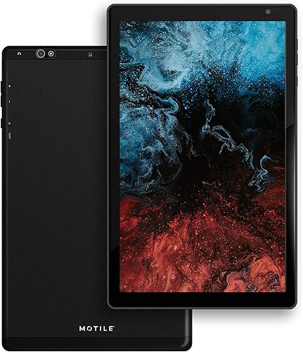 MOTILE - Tableta Android grande con pantalla táctil IPS HD de 10.1 pulgadas, 4G LTE3G2G, WiFi, Bluetooth, almacenamiento de 32 GB, color negro