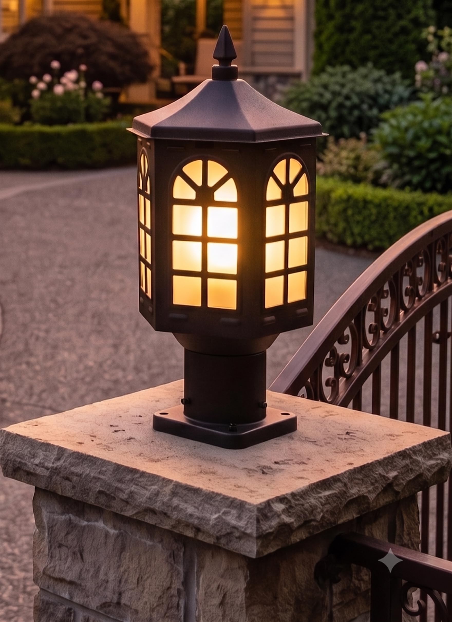 WhiteRay Golden Gate Light - Outdoor Pillar Lamp -15