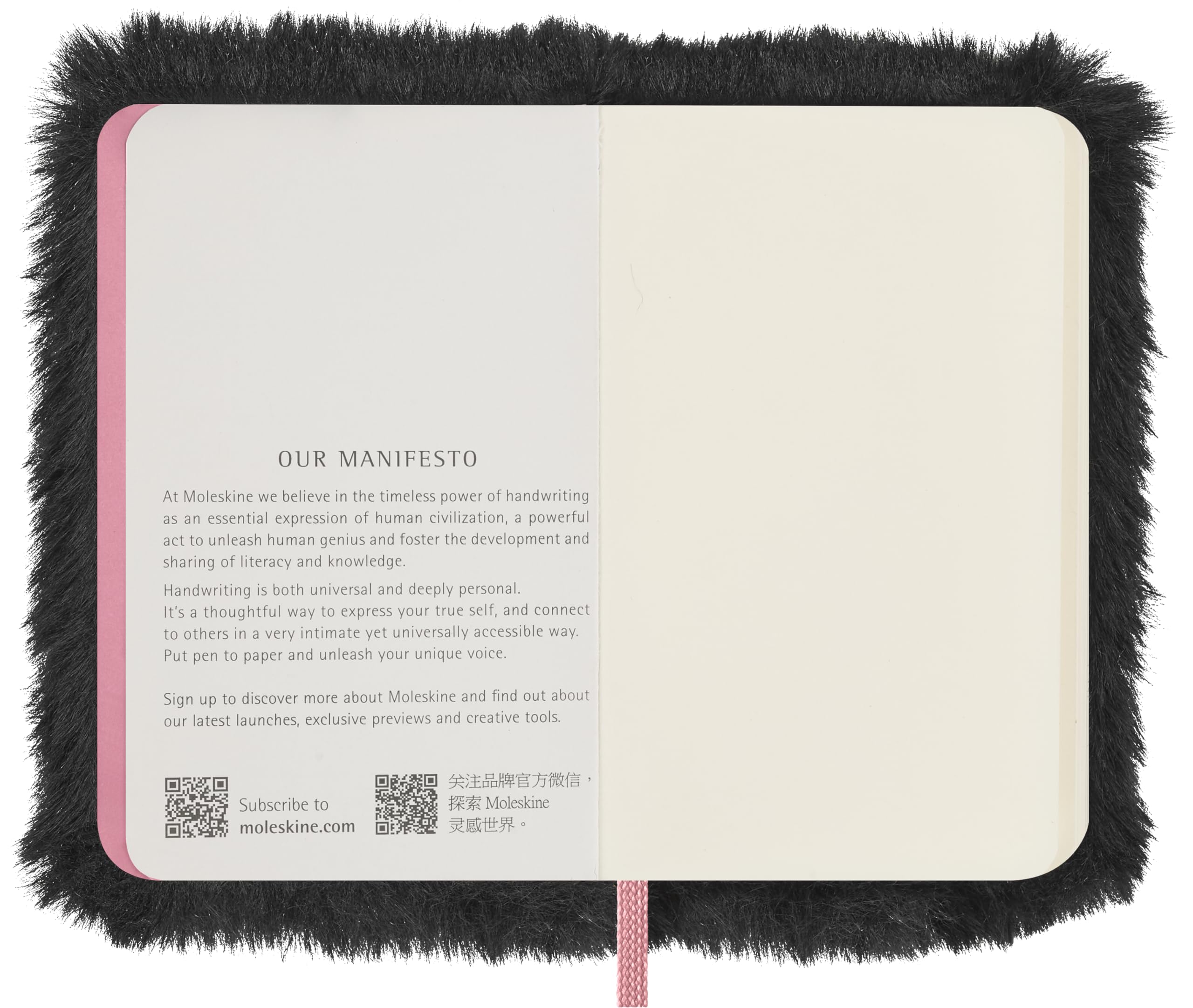 Moleskine x BLACKPINK Limited Edition Faux Fur Notebook, Hard