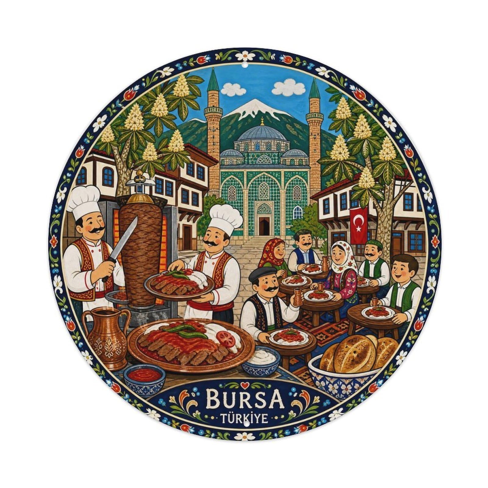 Bursa Inegol Kebab Turkish Cuisine Culture Folk Style Metal Tin Sign