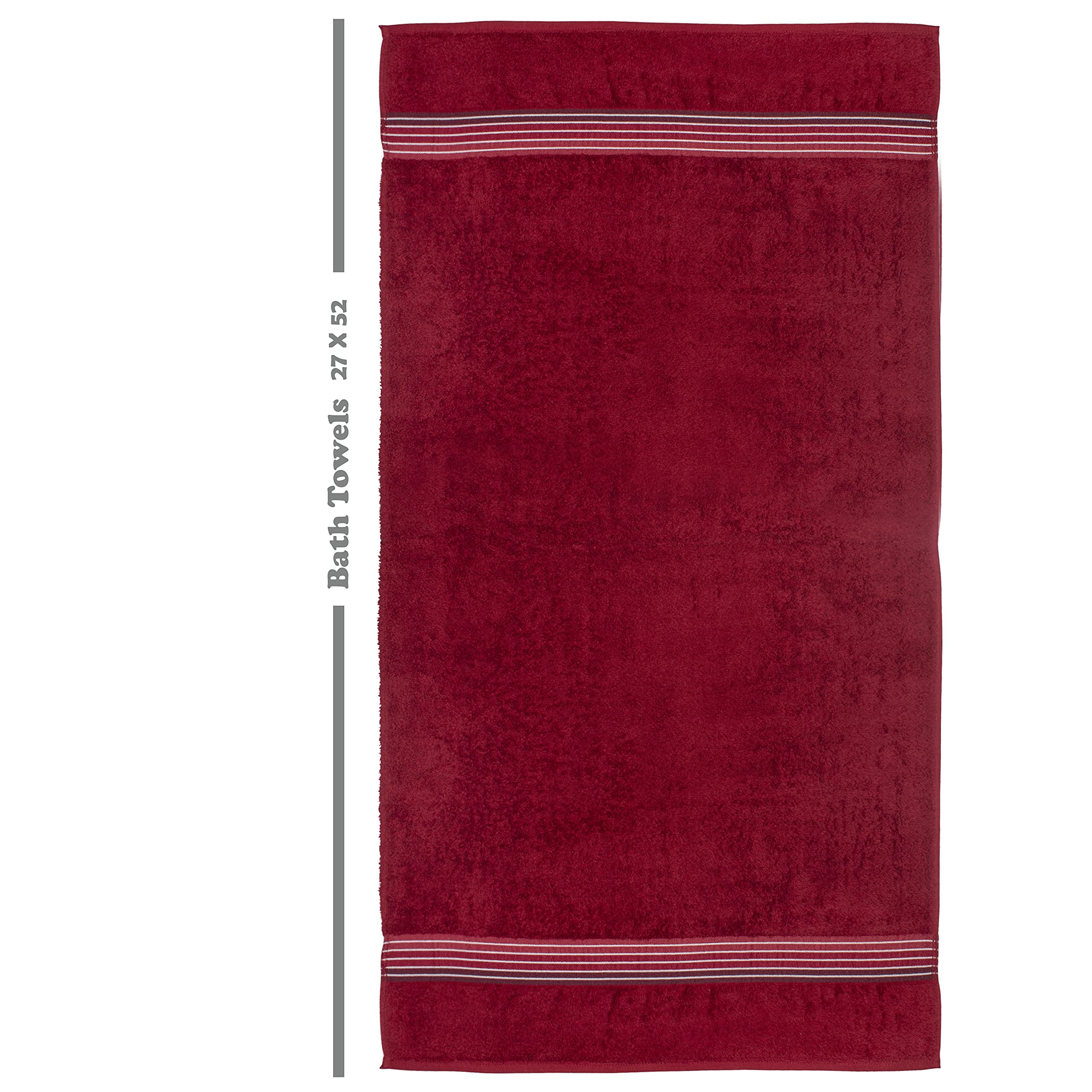 Toallas de baño – Extra absorbentes – 100% algodón – Paquete de 4 toallas de calidad de hotel y spa de 27 x 52 pulgadas (rojo Toallas de baño – Extra absorbentes – 100% algodón – Paquete de 4 toallas de calidad de hotel y spa de 27 x 52 pulgadas (rojo