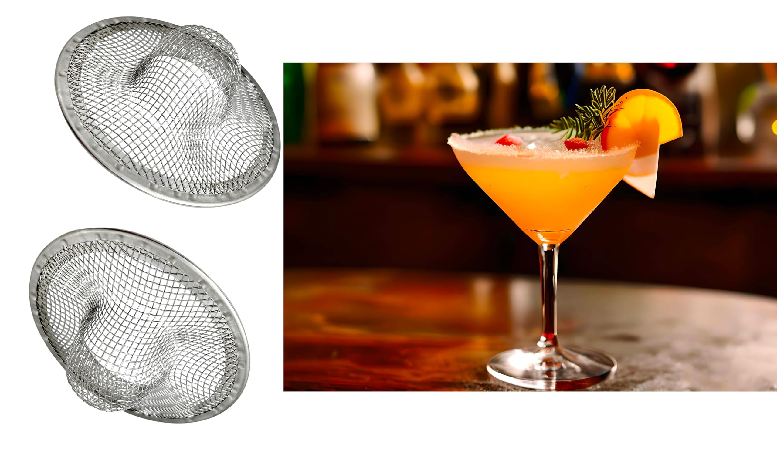 Tagtight Lot De 20 Filtres à Cocktail En Acier Inoxydable Double Maille – Crépines Réutilisables Pour Fumoir à Cocktails Et Whisky