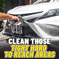 Vista 3 de Chemical Guys Snubby Pistola de lavado a presión con accesorio de cañón de espuma, mango corto para hidrolimpiadoras de gas y eléctricas, rociador