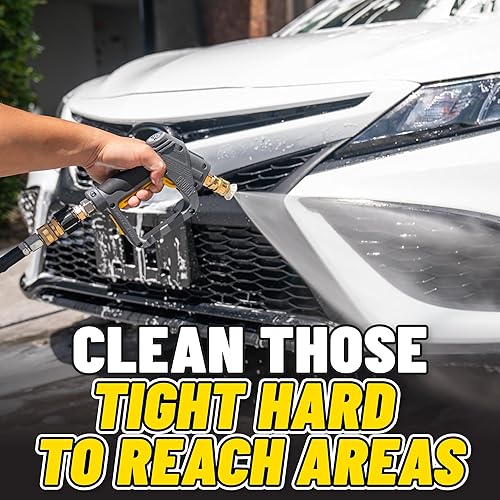 Miniatura 3 de Chemical Guys Snubby Pistola de lavado a presión con accesorio de cañón de espuma, mango corto para hidrolimpiadoras de gas y eléctricas, rociador