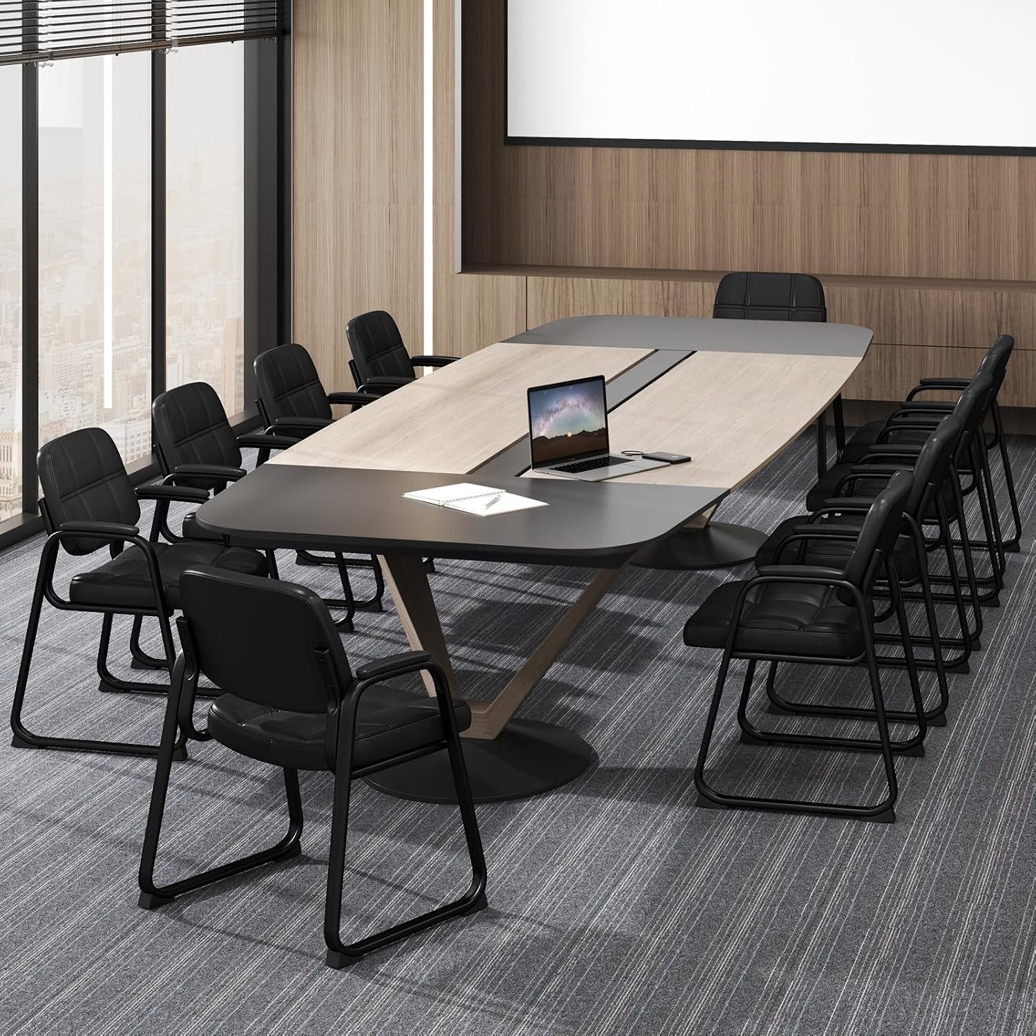 Tangkula Waiting Room Guest Chair Set of 12, Upholstered Conference Chair with Armrest & Ergonomic Backrest, Metal Frame Reception Meeting Room Chair, Home Office Office Lobby Executive Chair