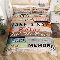 Vista 19 de Juego de funda de edredón rústica de madera con estampado de cabaña de lago tamaño Queen para niños, niñas, niños, adolescentes, decoración