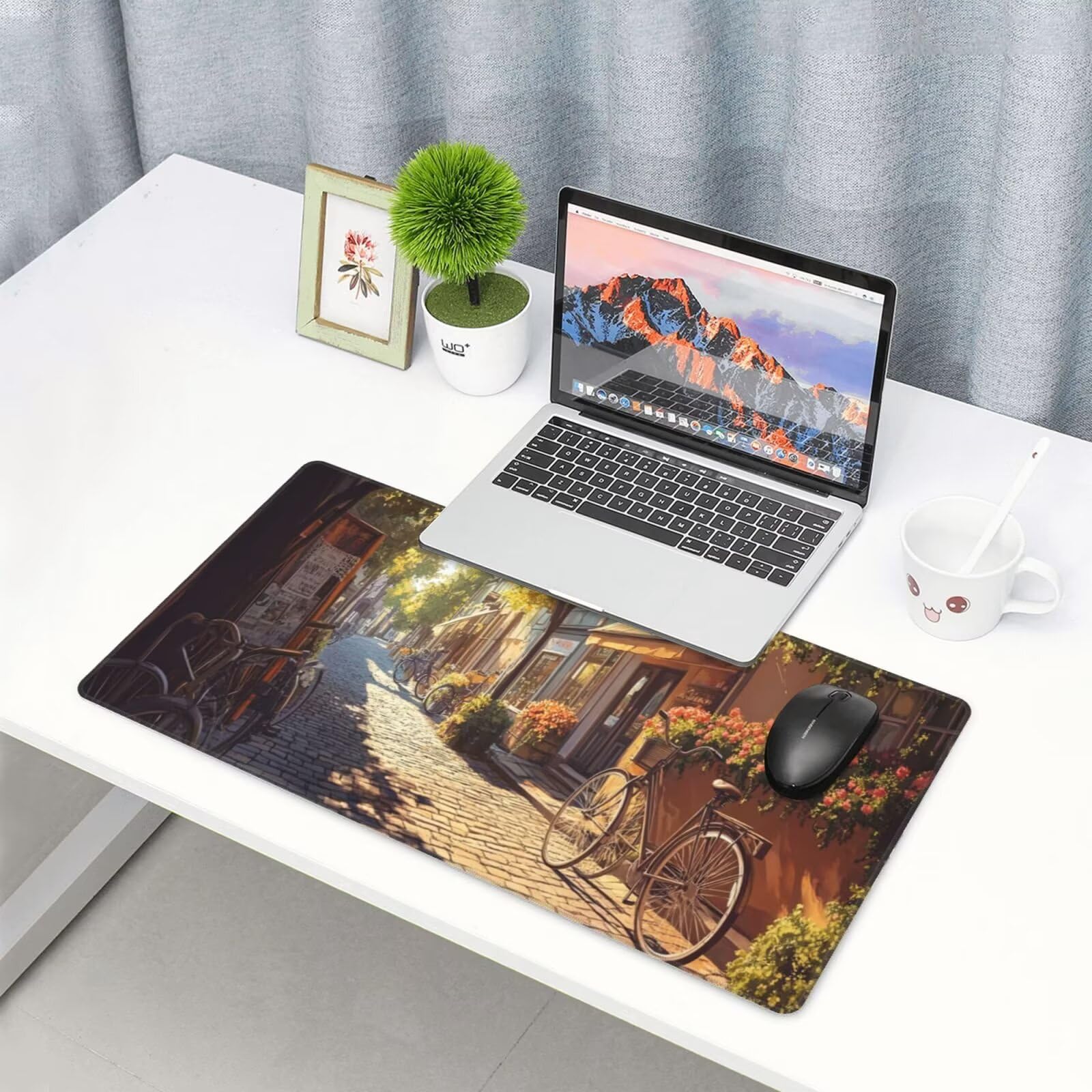 Żółta podkładka pod mysz XXL krajobraz mata na biurko 1600 x 800 x 3 mm zmywalna podkładka do gier na laptopa, z antypoślizgową gumową podstawą do gier, PC, pracowników biurowych Y365