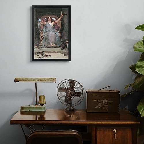 Miniatura 4 de John William Waterhouse Circe Offering The Cup to Ulysses de John William Waterhouse Imprimir marco plano negro Reproducción de pintura de obra