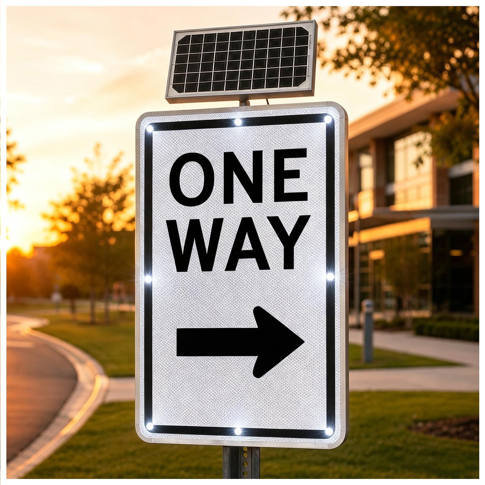 Señal direccional de un Solo Sentido con Flechas Arriba/Derecha/Izquierda RightArrow | 45x60 cm Panel de aluminio reflectante, inoxidable, con orificios preperforados, apto para señalización vial en interiores