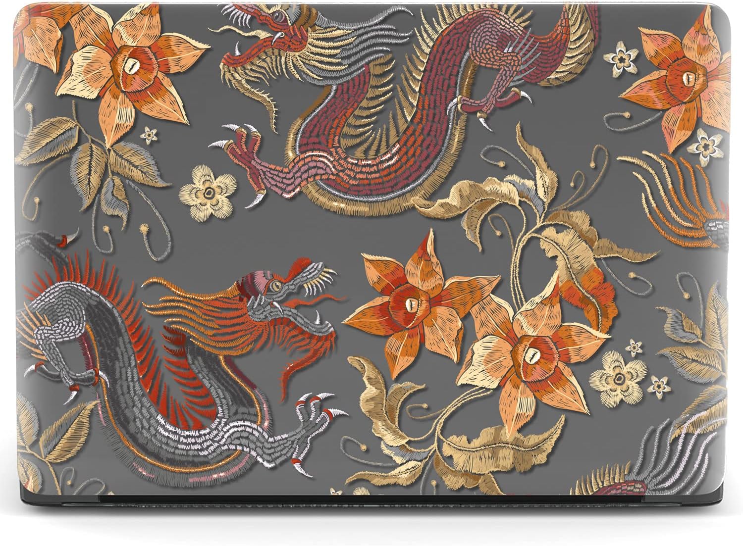 Mertak Hard Case Compatible with MacBook Pro 16 14 Air 15 13 inch M3 M2 M1 Mac 2024 2023 2022 2018 Touch Bar Cute Blue Elephant Pattern Laptop Cover Protective Clear Ethnic Tribal Lace Print