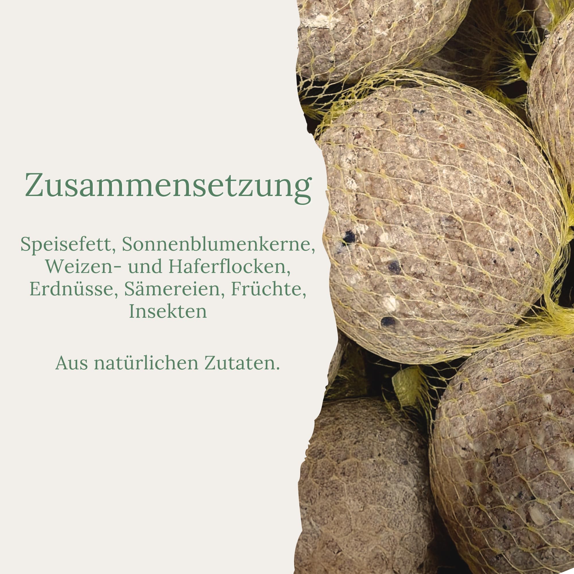 Orni Riesen Meisenknödel mit Insekten 500g | 12 Stück | Leckerer Insektenknödel mit Netz zum Aufhängen | beliebt bei Amseln Meisen und Co | Ganzjahresknödel für Winter, Frühjahr und Sommer