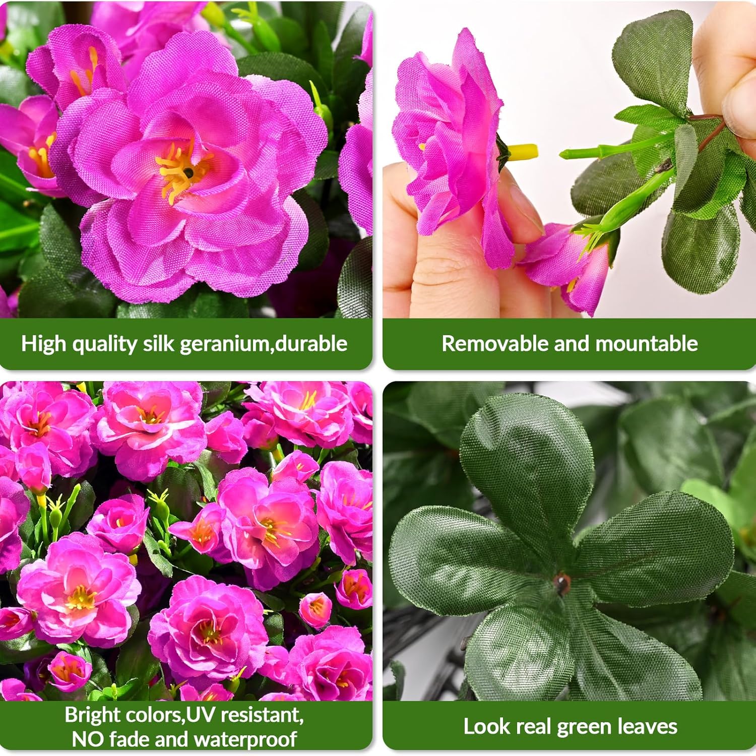 4 Large Bundles Artificial Flowers for Outdoors, Artificial Faux Plants Outdoor, Faux Flowers for Outdoor Planters, UV Resistant Realistic Camellia Silk Fake Flowers for Outside,Spring Porch Decor - Image 6