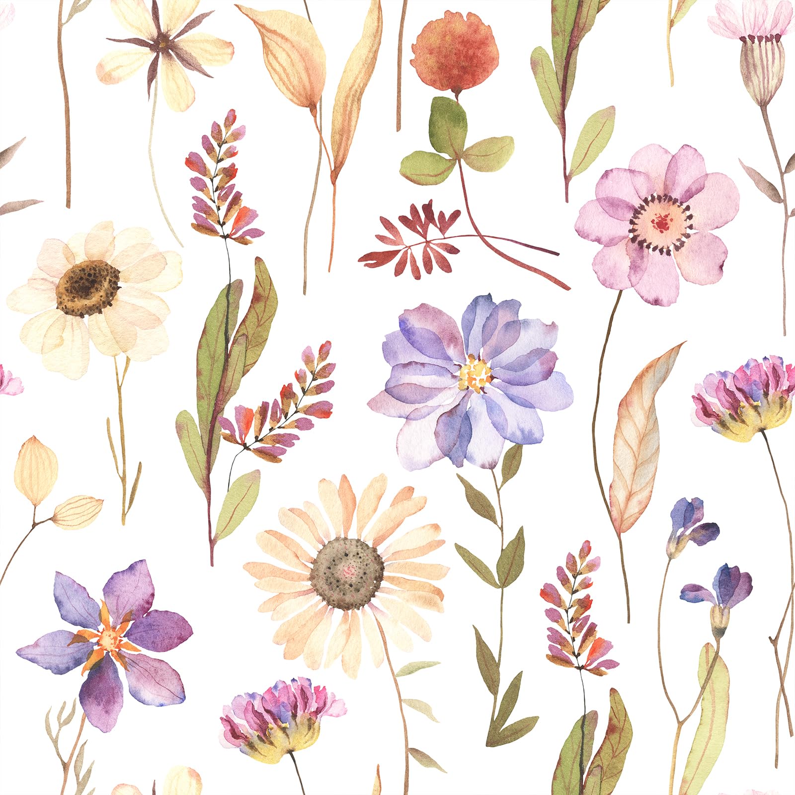 Papier contact floral décoratif amovible violet rose pour meuble fille
