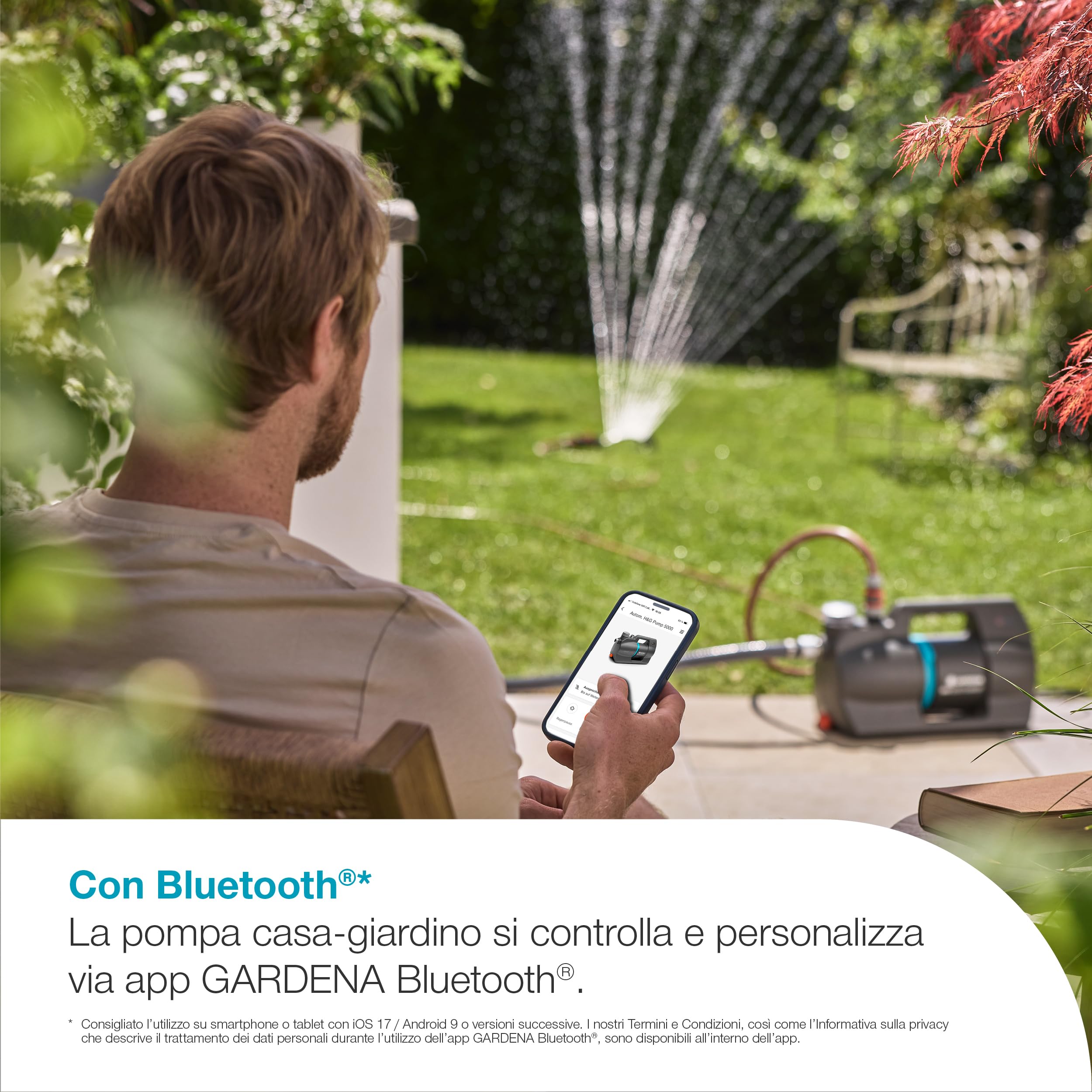Gardena Pompa Automatica per Casa e Giardino 5000 SilentComfort Pompe: Controllo via App*, 36% di consumo energetico in meno*, Tecnologia silenziosa (9072-20 9072-61 9072-62)