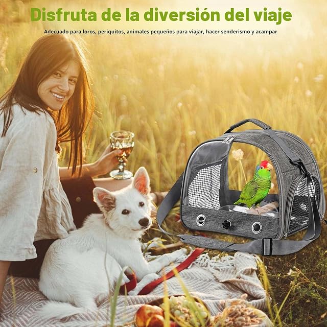 Foto 8 de 8 de Bolsa de Transporte para Pájaros con Barra de Pie y Bandeja de Acero Inoxidable