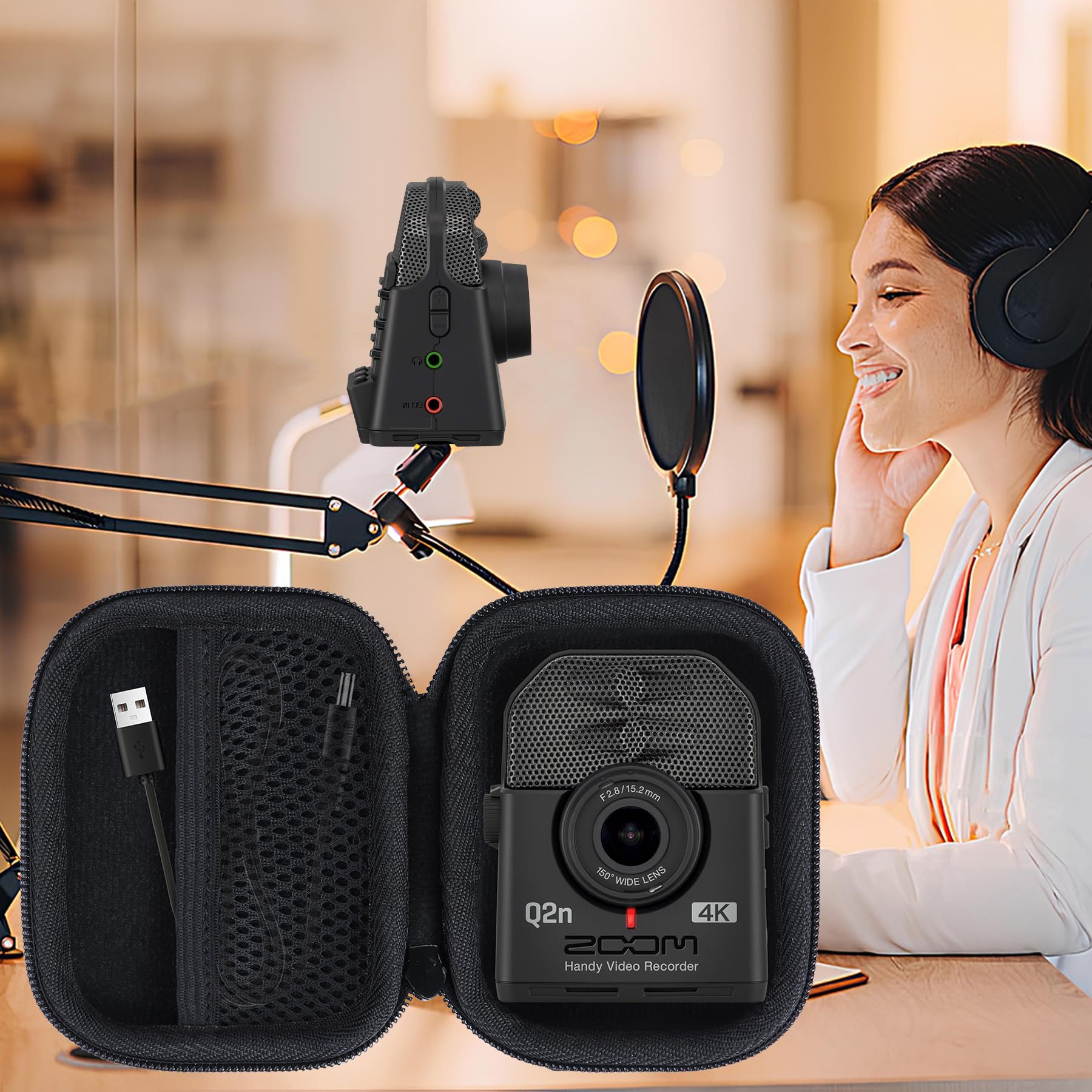 Zoom Q2n-4K Étui Housse Cas Enregistreur 4K Compact