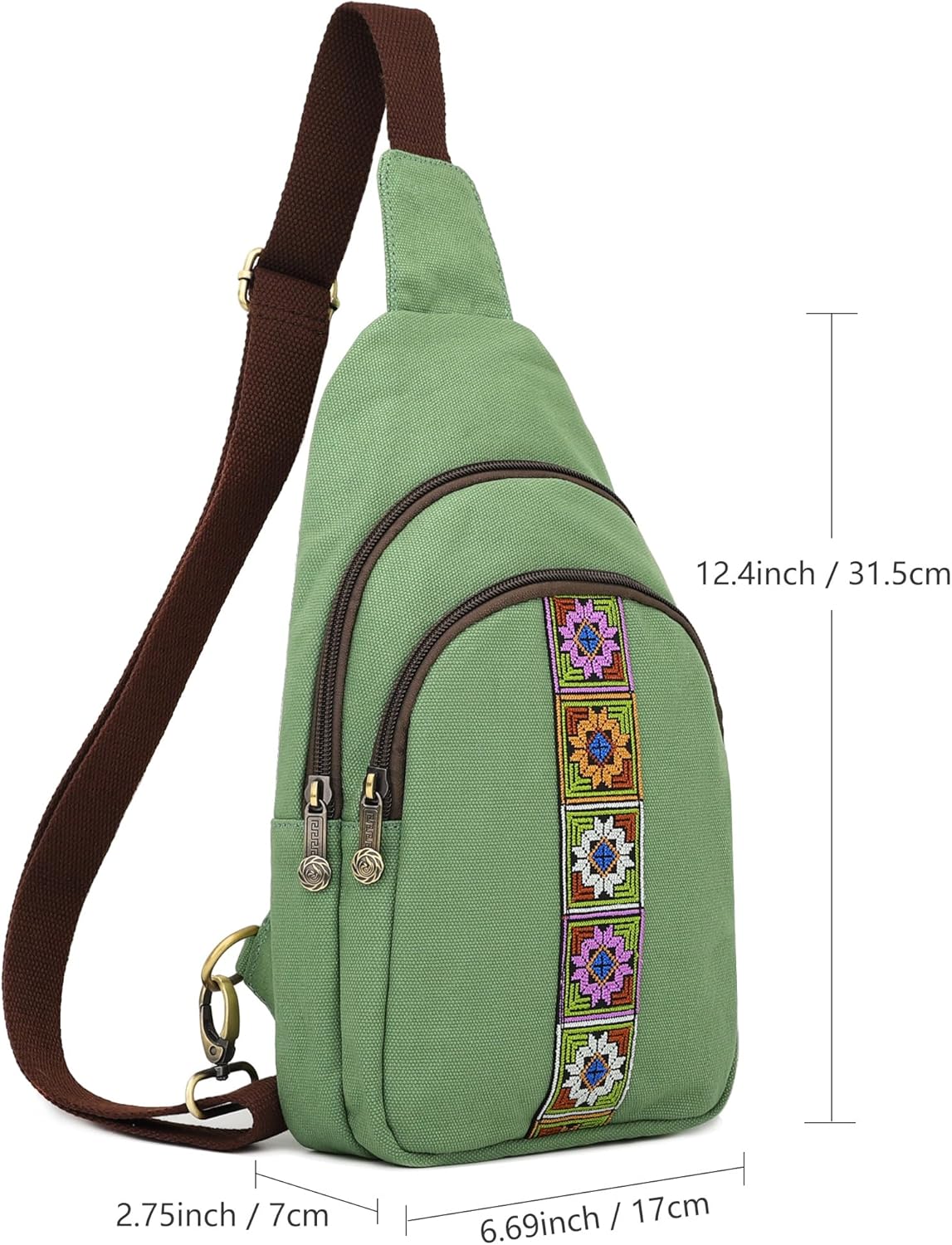 SILKAREA Canvas Sling Bag for Wome Crossbody Purse Small Sling Backpack Purse Travel Hiking Chest Bag Daypack - Image 3