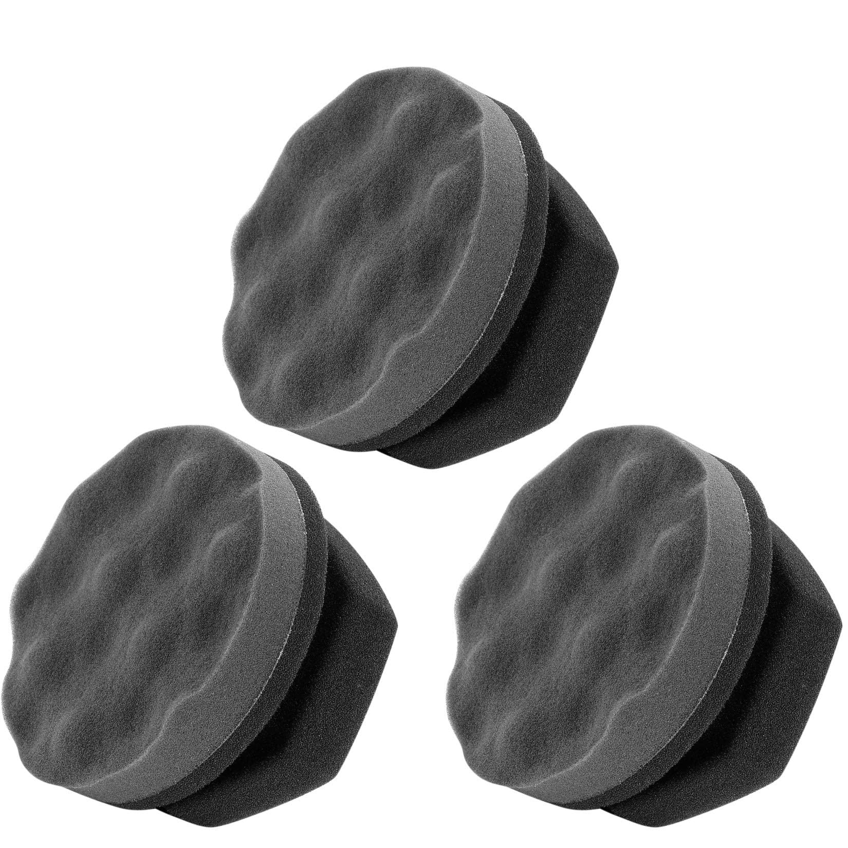 Yibaijia Black 3 Pack Tire Dressing Applicator Pad, Tire Shine Applicator, Tire Cleaner Sponge, Reusable Washable Tire Brush For Tire Detailing, Waxing