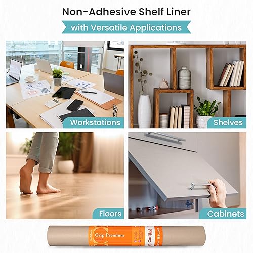 Miniatura 4 de Con-Tact Brand Grip Premium - Forro grueso para estantes, versátil de 18 pulgadas x 4 pies, duradero, no adhesivo, antideslizante, para cajones y