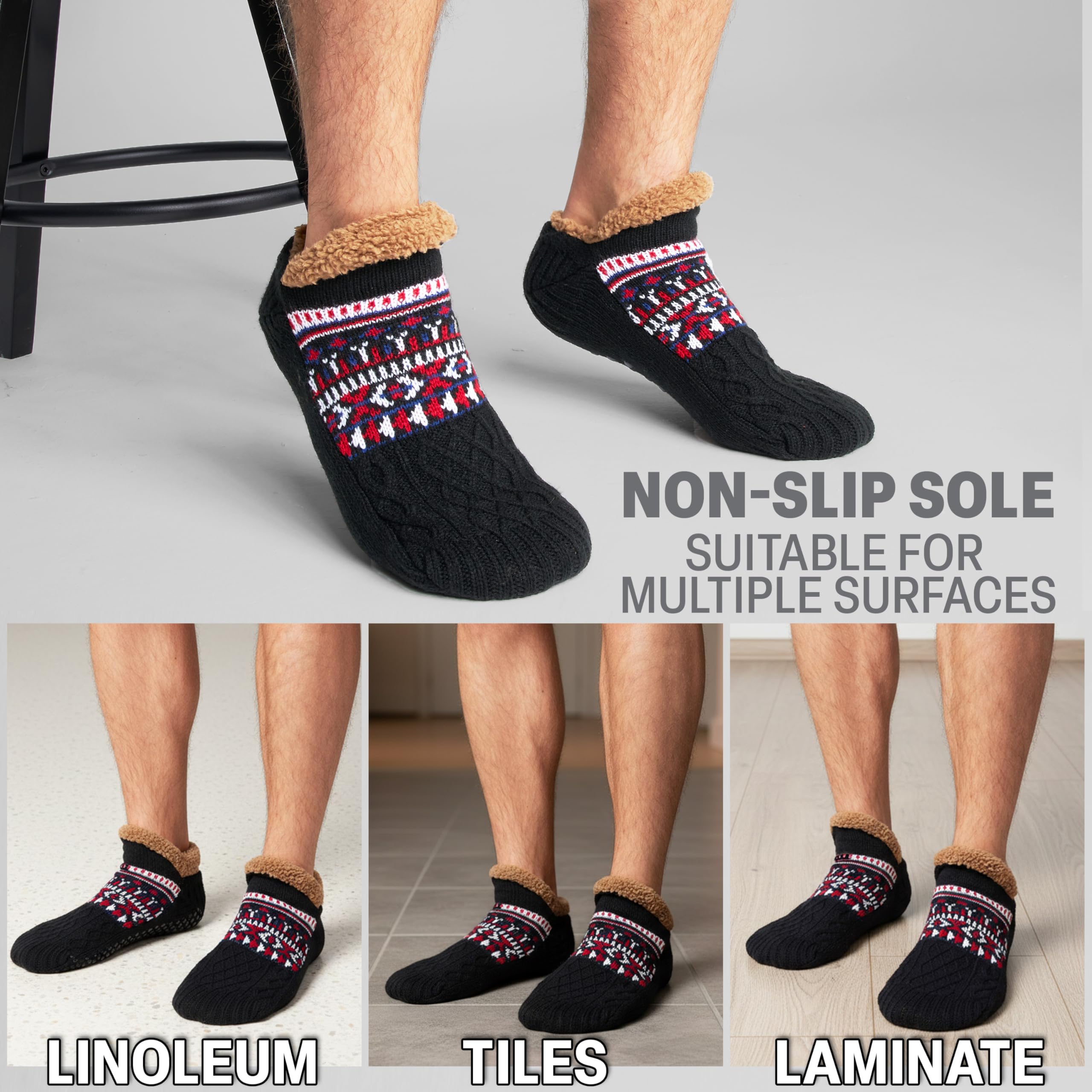 Calcetines Hombre Invierno Antideslizantes Forro Suave Regalo Hombre Adolescente
