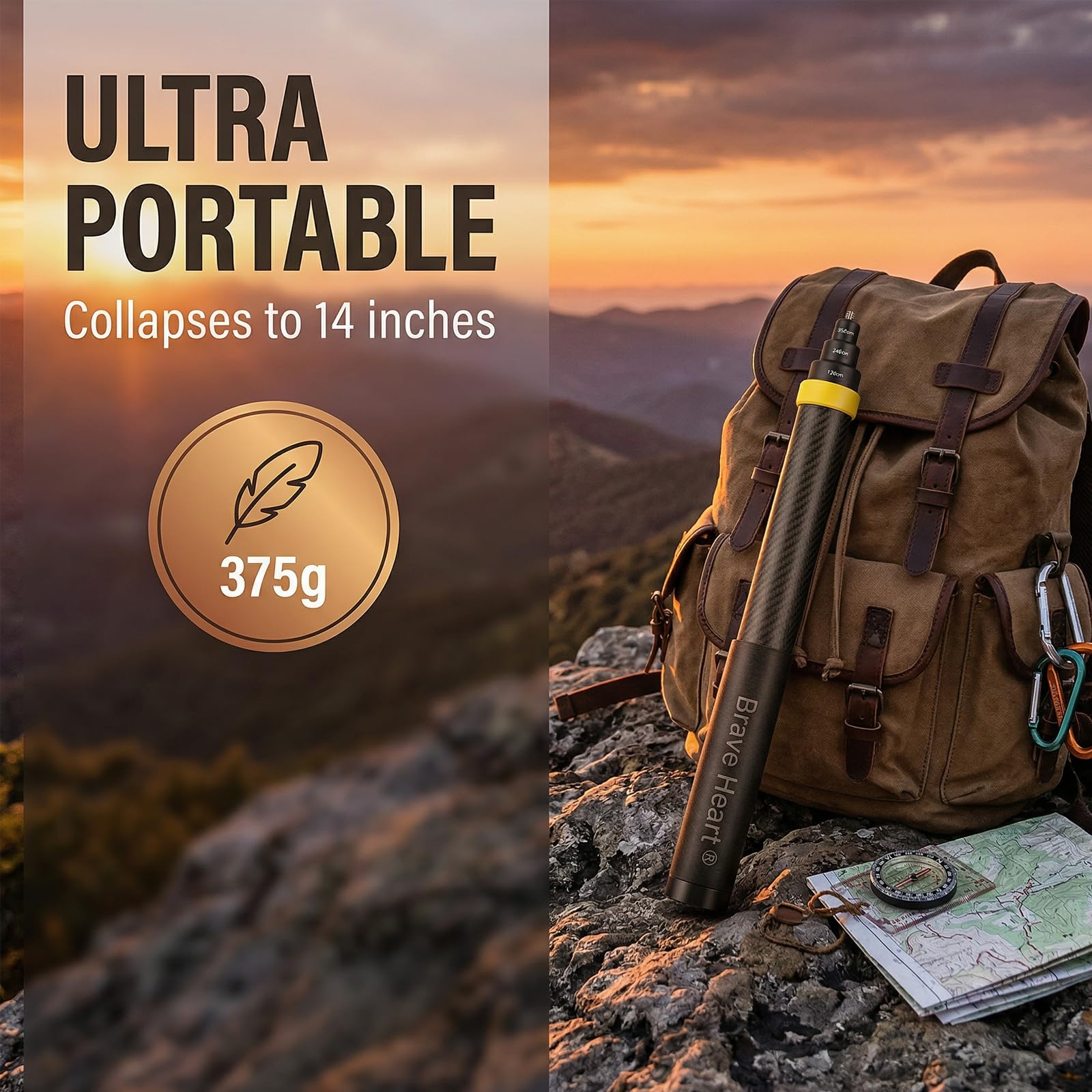 Bastone per selfie invisibile esteso in fibra di carbonio da 3 m per Insta360 X4, X3, X2, ONE RS, ONE R, One X5, palo ultra leggero e rigido per fotocamere panoramiche e accessori d'azione