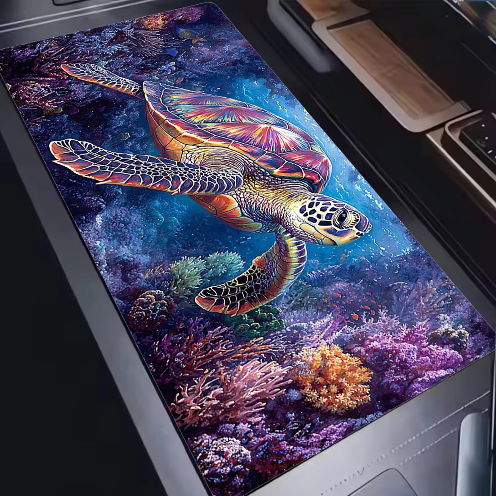 Podkładka pod mysz 1200 x 600 mm Podkładka pod mysz dla graczy, bardzo cienka podkładka na biurko Antypoślizgowa gumowa podstawa Lepsza szybkość i precyzja do komputera, komputera, pracy - koralowy