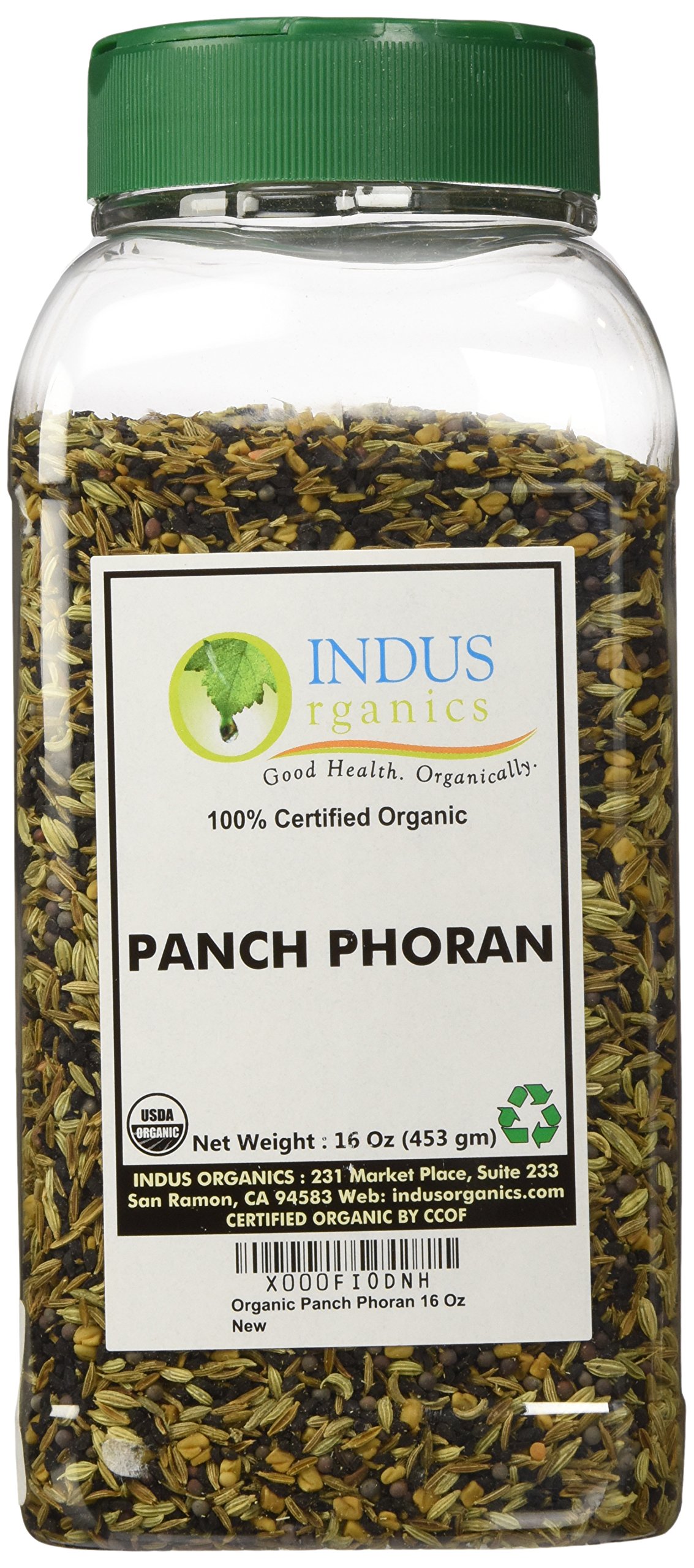 Indus Organics Authentic Indian Panch Phoran/Bengal Five Spice Blend, 1 Lb Jar, Premium Grade, High Purity, Freshly PackedUSDA Organic