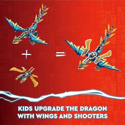 Miniatura 6 de LEGO NINJAGO Elemental Dragon vs. The Empress Mech 71796 - Juego de juguetes de construcción, cuenta con un dragón, mec, volante ninja y 6