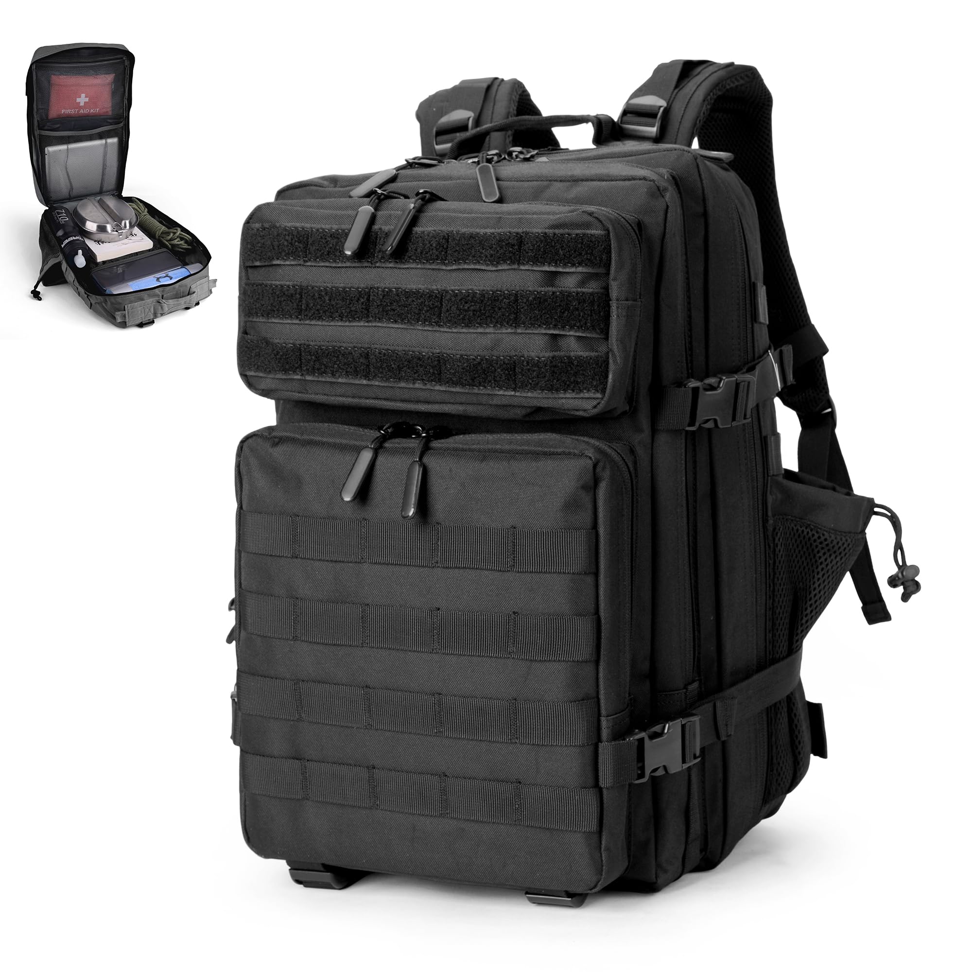 LUPU TACTICAL Backpack for Men and Women 45L (Black1)