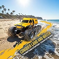 Vista 7 de Camión monstruo grande de control remoto anfibio 1:12, juguete impermeable 8WD todo terreno para niños, auto de control remoto de alta velocidad