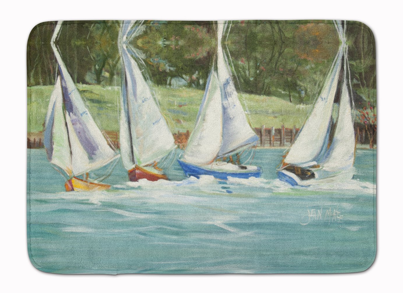 Caroline's Treasures Sailboats on The Bay Floor Mat, 19