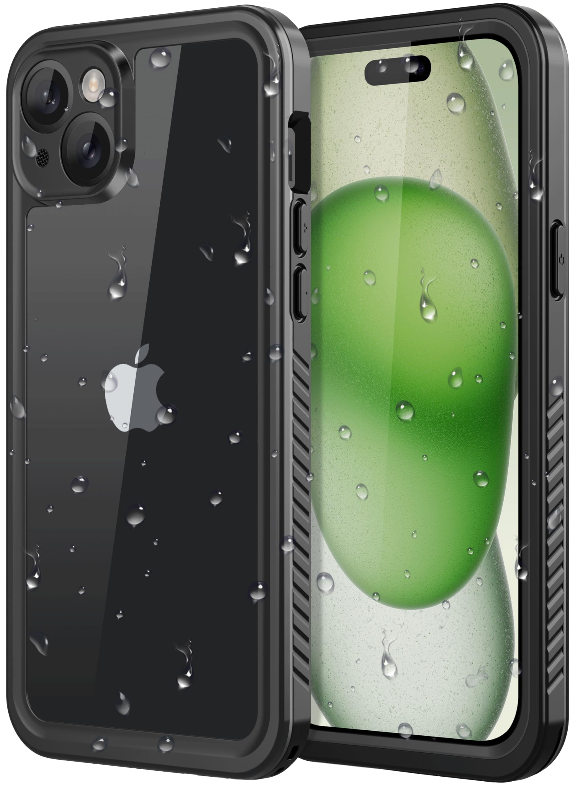 Diverbox for iPhone 15 Case 10 Feet [Waterproof] [Shockproof] [Military Dropproof][Dustproof] [Built-in Screen Protector] [Compatible with Magsafe] Heavy Duty Protection Phone Case (Black-FS)