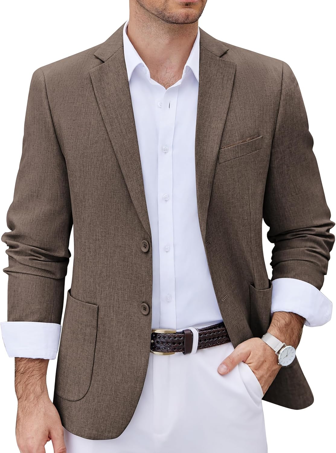 COOFANDY Men's Casual Blazer Two Button Sport Coats Lightweight Printed Lining Suit Jacket