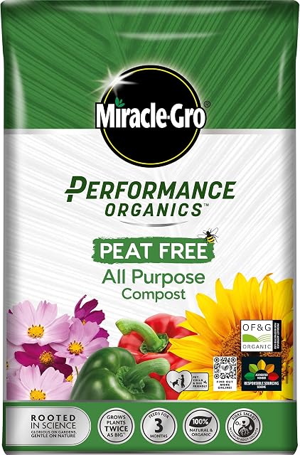 MIRACLE-GRO Performance Organics All Purpose PEAT FREE Compost, 40L, White