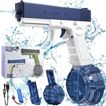 Wasserpistole Elektrisch Automatische Wasserpistole Wasserpistole mit Reichweite bis zu 7-10m Elektrische Wasserpistole f r Erwachsene Kinder Pool Spielzeug