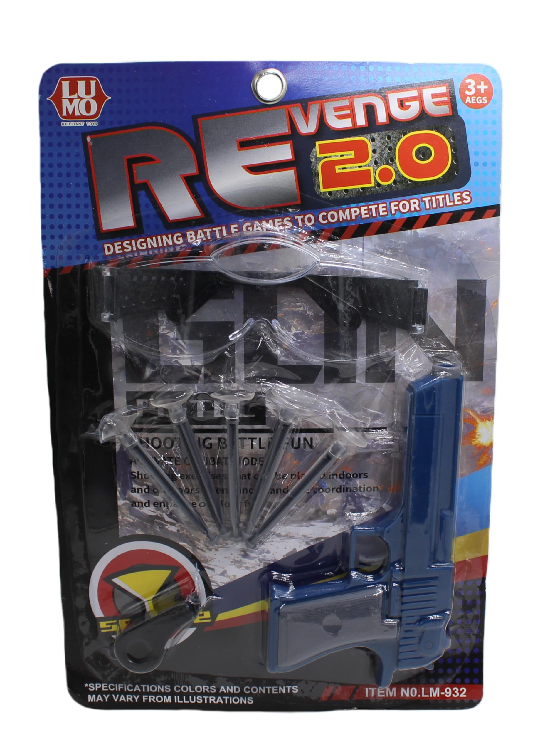 Neoinsta Medium Size Plastic Realistic Manual Gun Toy for Kids with 5 Free Dart Bullets|one Plastic Goggle|one Whistle|Weapon Toy|Pistol Toy|Single Barrel|Shooting Gun Toy (Dark Blue) - Image 4 thumbnail