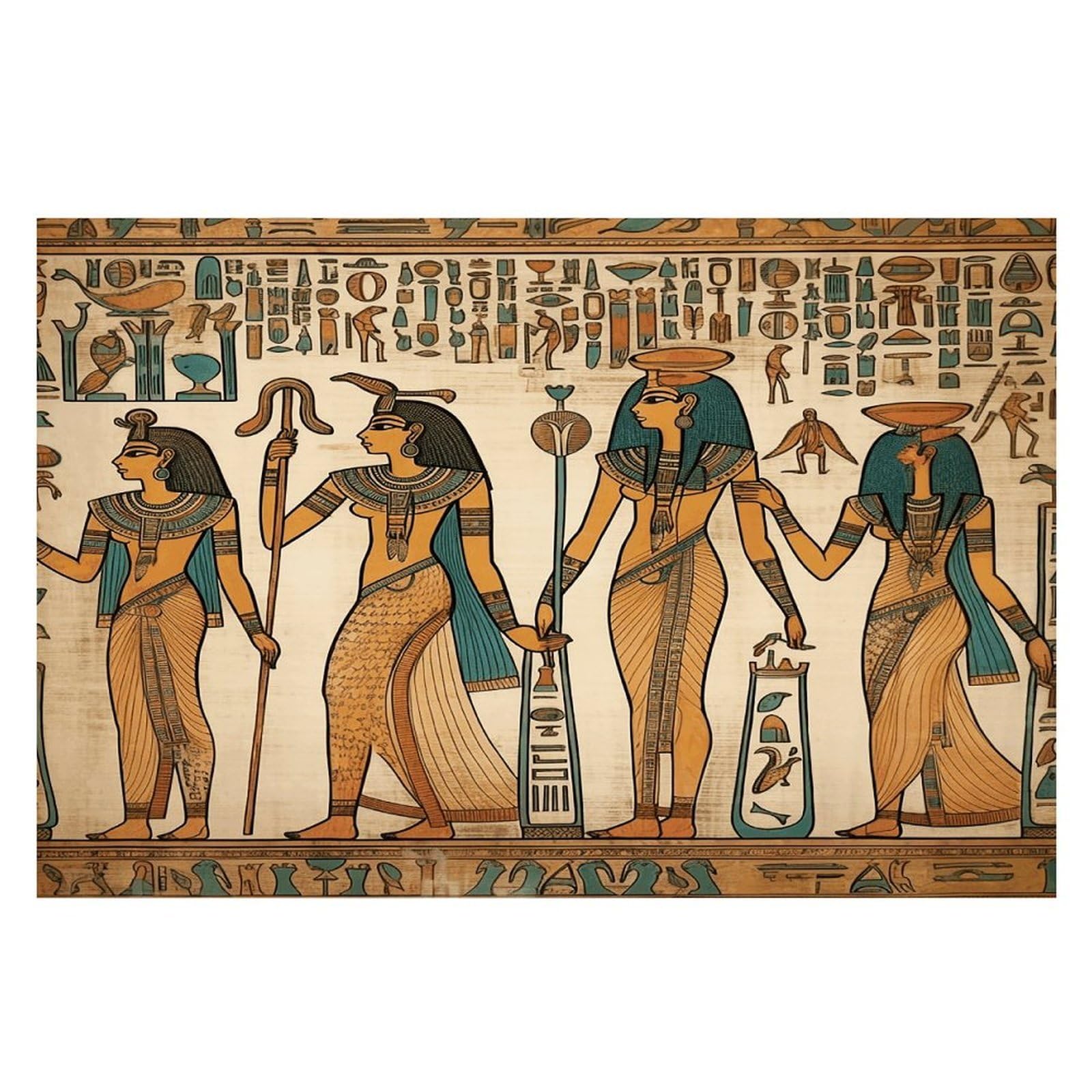 Women in Ancient Egypt Placemats Non-Slip Heat Resistant Table Mats Flax Washable Cloth Place Mats Easy to Clean Premium Placemat for Kitchen Dining Table Decor Party Outdoor