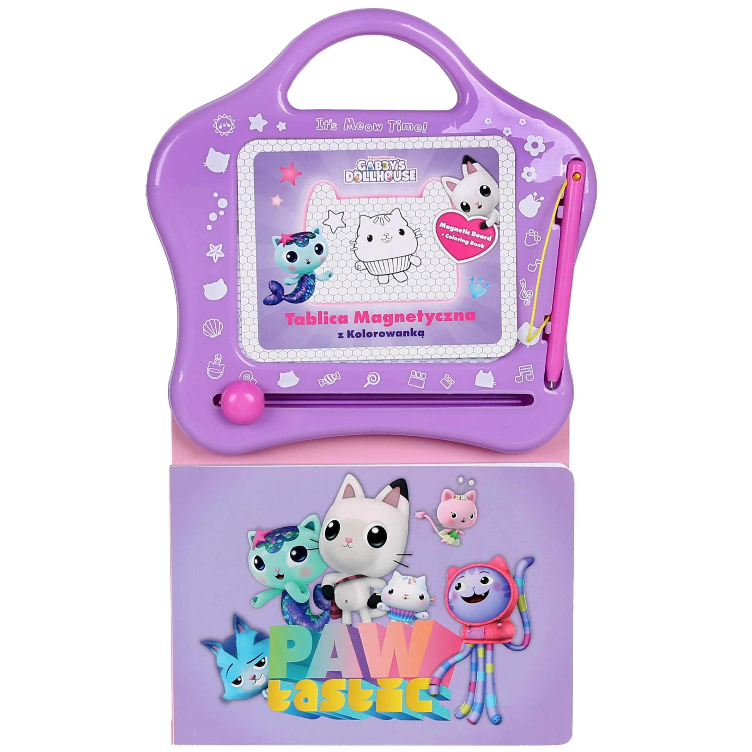 sarcia.eu Gabby's Dollhouse Magnetic dry erase board + marker, handy COLOURING BOOK, travel SET for car